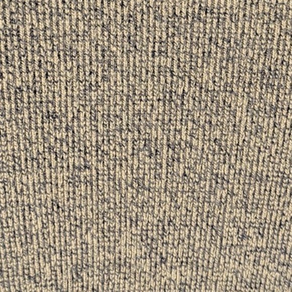 VTG Cropped Sweater SIZE SP- Tan Heather-Front Zip-Black Crochet Trim-Y2K-Retro - Picture 12 of 13